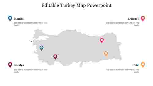 Editable Turkey Map Powerpoint